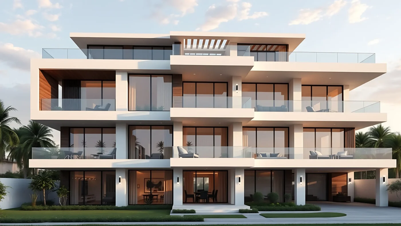Kiến trúc nhà phố 4 tầng hiện đại với không gian tối giản